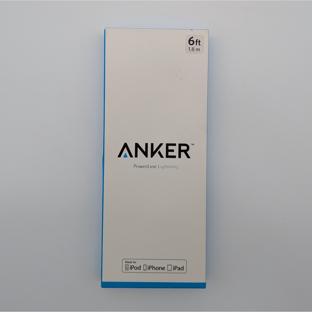 Anker 6 ft (1.8m) PowerLine Lightening Cable (Blue) MFi-Certified